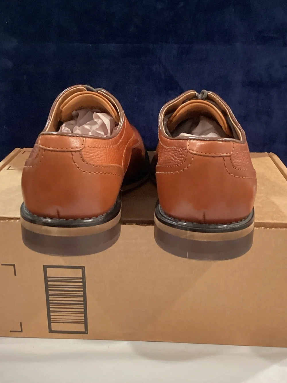 Nordstrom Rack Men’s 8M Cognac Leather Dress Shoes Ortholite